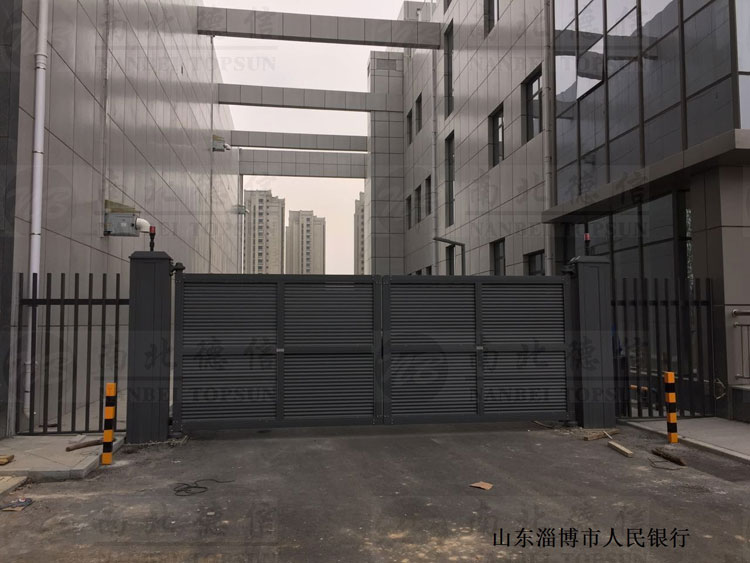 山东淄博市人民银行智能平开门案例