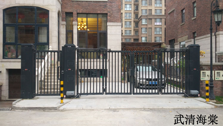 武清海棠湾智能悬折门案例